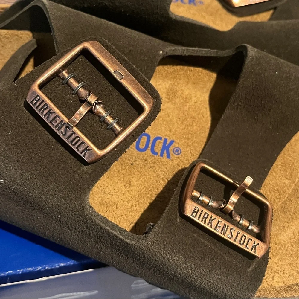 Birkenstock Women’s Arizona Sandals Mocha Suede Soft Footbed Size 9 US - Picture 5 of 16